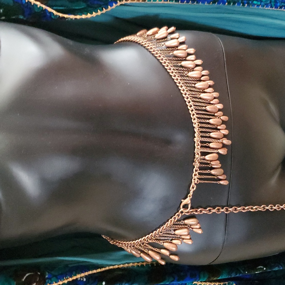 NWOT Copper Color Drop Beaded Chain Belt